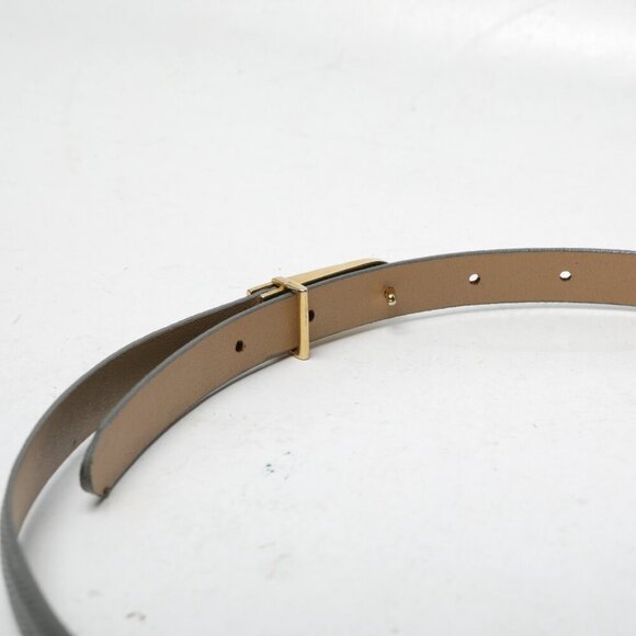 Vintage Couture Emmanuel Leather Snakeskin Skinny Belt 80s Grey Gold - Picture 10 of 10